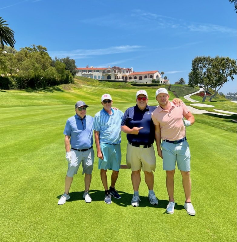 AverageDennis's tweet photo. What a great day today !! Thank you Dave Kenney for inviting me .  Great seeing Paul Reddam and Erik Johnson.  DK making 7 pars in a row at Riviera can be costly . https://t.co/OFqbrneUid