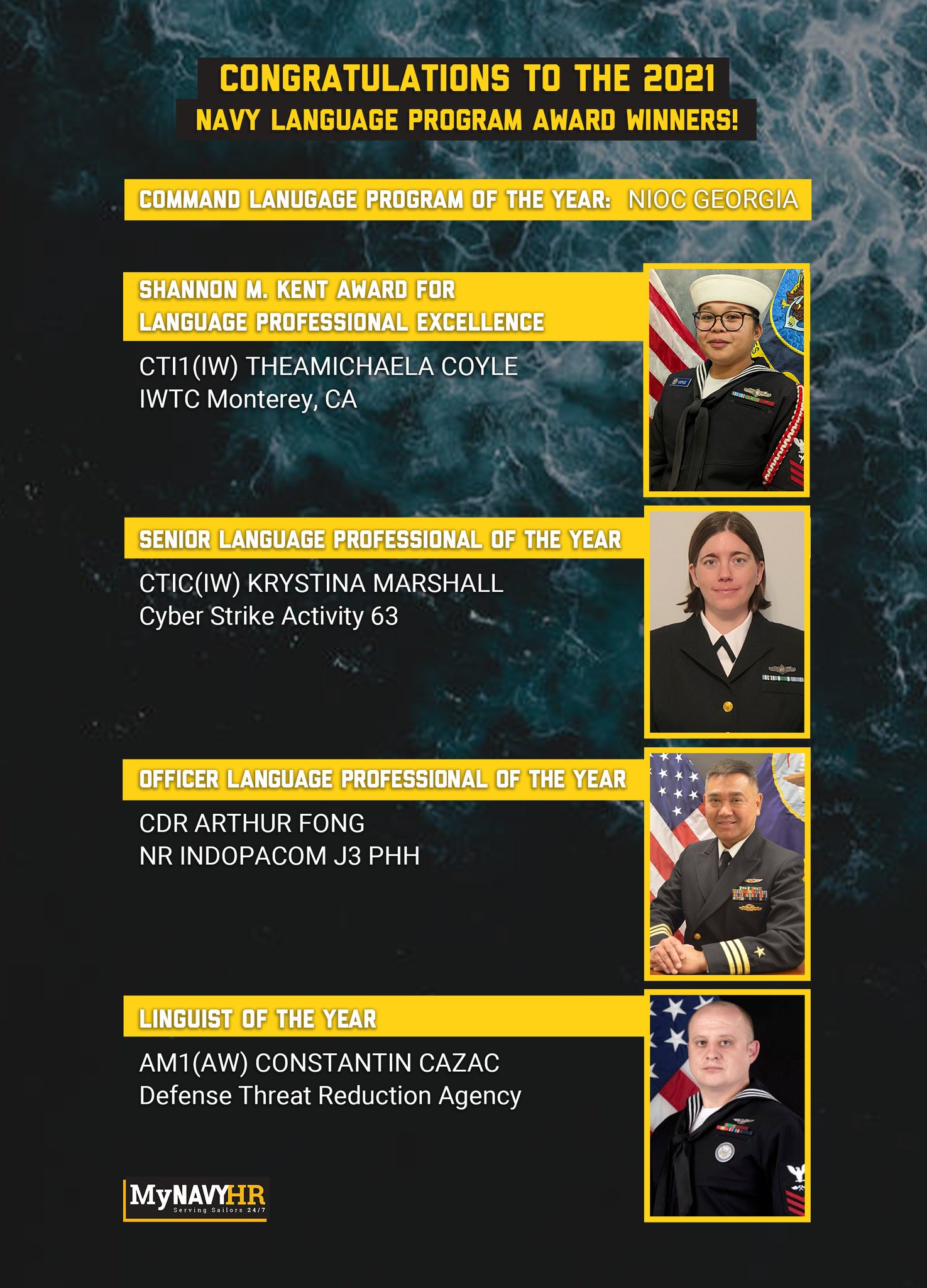 MyNavy HR on Twitter "The winners of the annual Navy Language Program