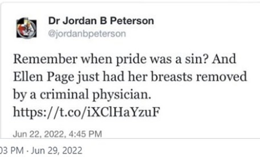 mpassal1's tweet photo. Jordan Peterson has free speech so do I !   Ellen Page has free speech as well ! https://t.co/USGCHrEyoz