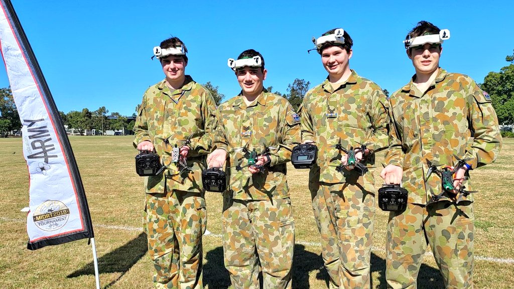 AUADRT's tweet photo. More pics of the 4 fastest #AACadets in 🇦🇺 from Race Day at @20RegtRAA at our #DroneRacing Boot Camp for @AustralianArmy Cadets: #NextGen for ADRT right here!
#SendIt!
@FORCOMDAusArmy @ChiefAusArmy @COMD6BDE @COMD7BDE @comdforcomd @DGAvnAusArmy @COMD16Bde https://t.co/c0K1082BmG