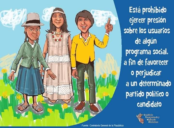 ctvcperu's tweet photo. #CTVCalerta | Está prohibido ejercer presión en los usuarios de programas sociales del @MidisPeru a cambio de su voto o apoyo a determinado partido político o candidato.
📍Estar informado es #ParticipaciónCiudadana
#ERM2022 #Neutralidad #VotoInformado @JNE_Peru @MCLCP_NACIONAL https://t.co/nYhgEMkX3g