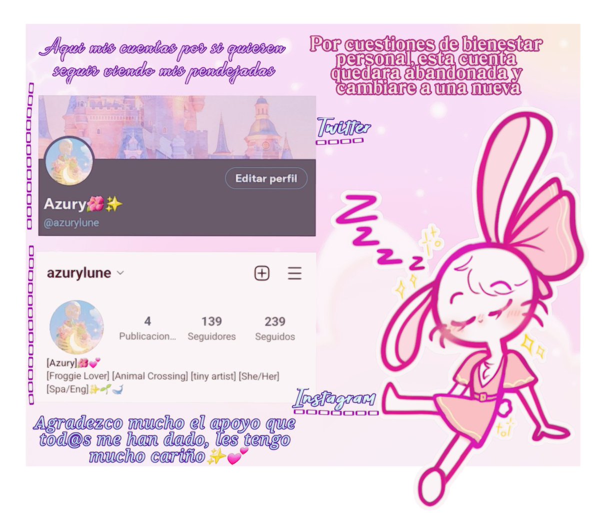 NimaiMar's tweet image. Muchas gracias por el apoyo y amor que tanto me han dado,tantos momentos lindos en lo que me han acompañado
Pero
Aires nuevos hacen mejor no?✨️💕
Aquí tienen la nueva cuenta @azurylune