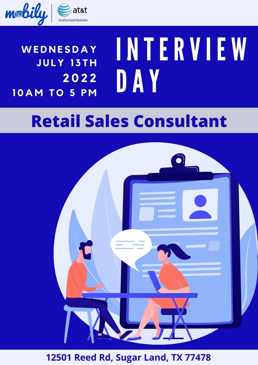 Now hiring.... Retail Sales Consultant - AT&amp;T
Mobily LLC - Sugar Land, TX 77478
Full-time
buff.ly/3ACEGtj