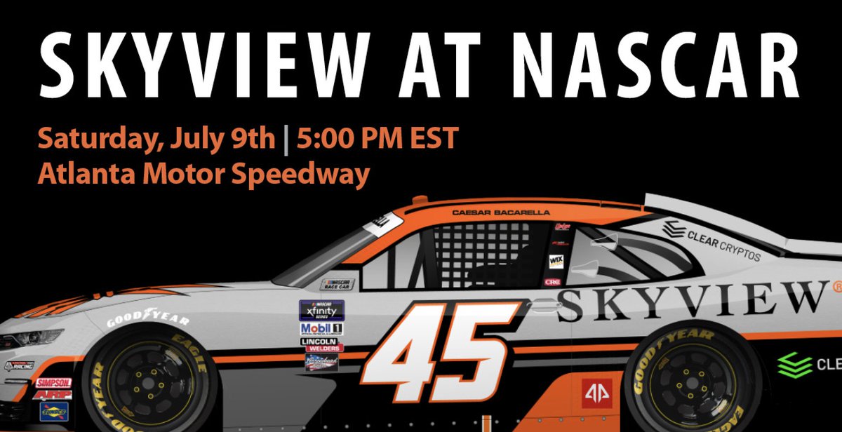 SkyViewPartners's tweet photo. SkyView is back on the track! Tune in tomorrow for the #NASCAR Cup Series at Atlanta Motor Speedway on #ESPN at 5:00 pm est. #NASCAR #Racing #motorspeedway #skyview #racing https://t.co/WylSW2W9pG