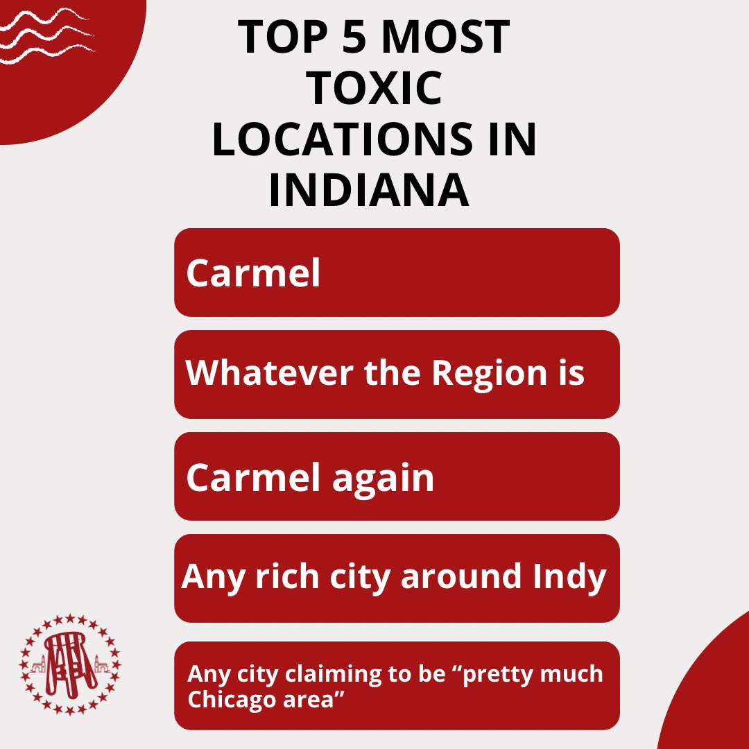 IUBarstool's tweet photo. Top 5 Most Toxic Locations in Indiana #IUB https://t.co/vxSAiNHONW