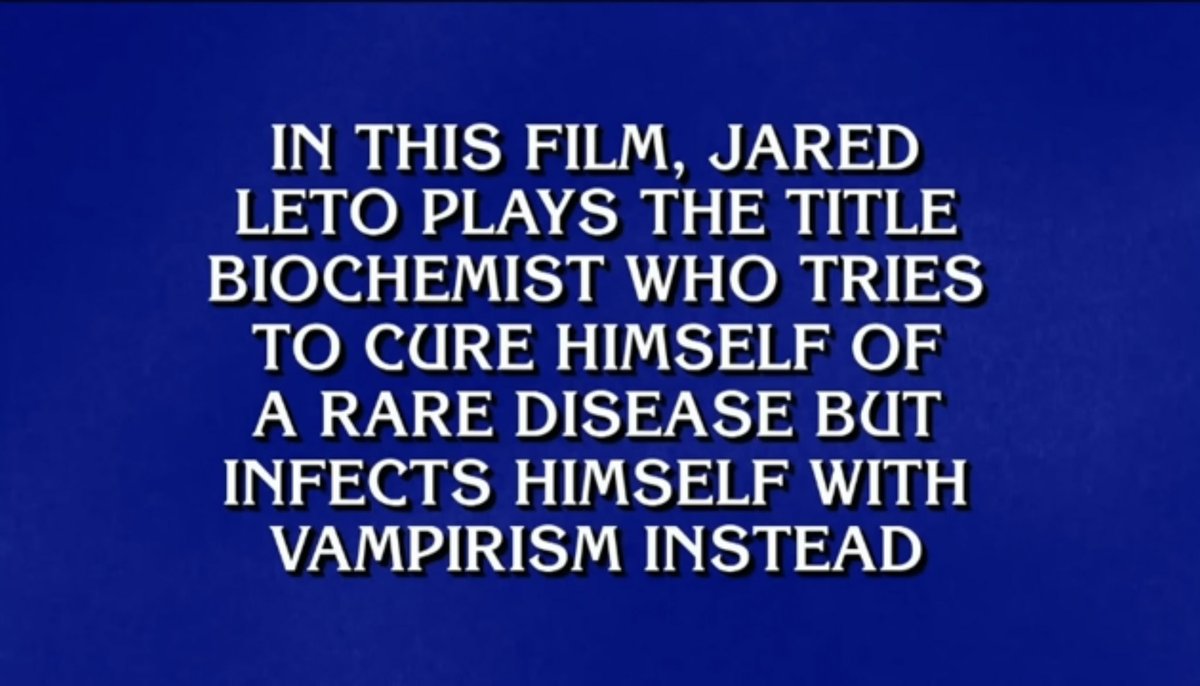 letosalibi's tweet image. morbius was a real life question on jeopardy just now