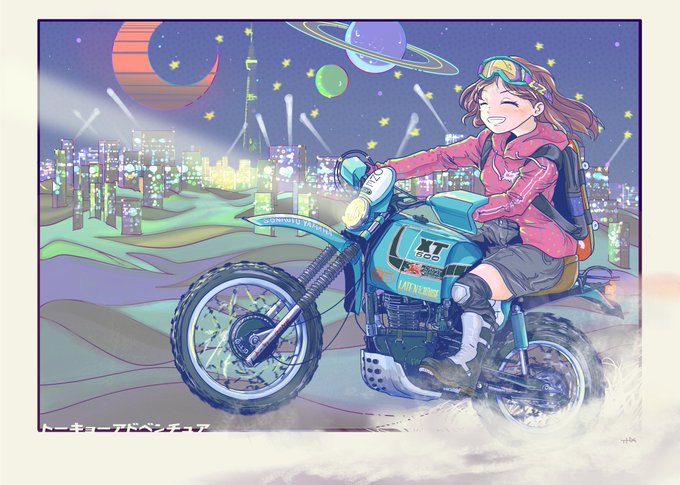 バイクと女の子シリーズのtwitterイラスト検索結果