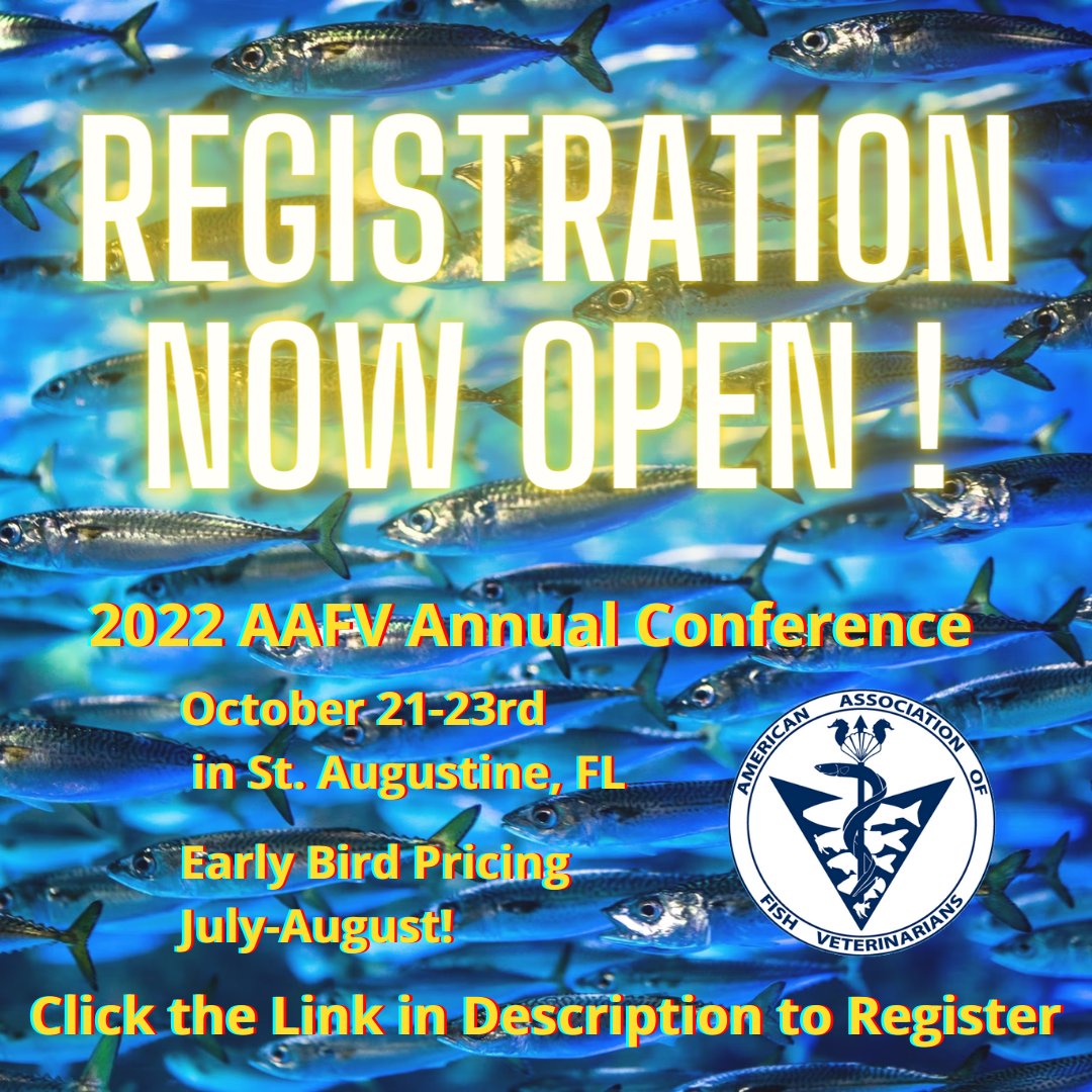fishvets's tweet photo. 🥳🎉🎊 The time has finally come!

To register today for the 2022 AAFV Annual Conference with early bird prices click the link below! 
https://t.co/F72qYequ8r...

🐠🐟🐡🦈
#fishvet #aafv #aafvconference2022 #aquavet #veterinarymedicine https://t.co/VniuW8xcPj