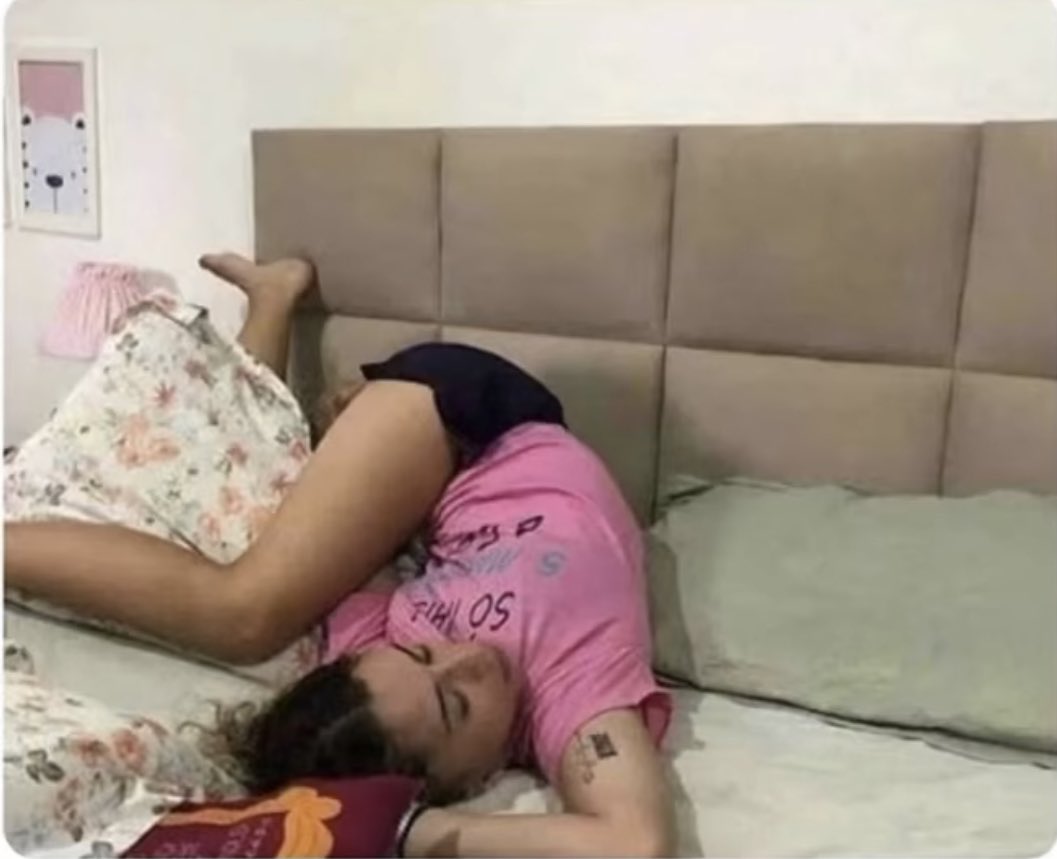coupleurges's tweet photo. when I’m on my period and trying to get in a position that relieves the pain https://t.co/hdsv2Uec2q