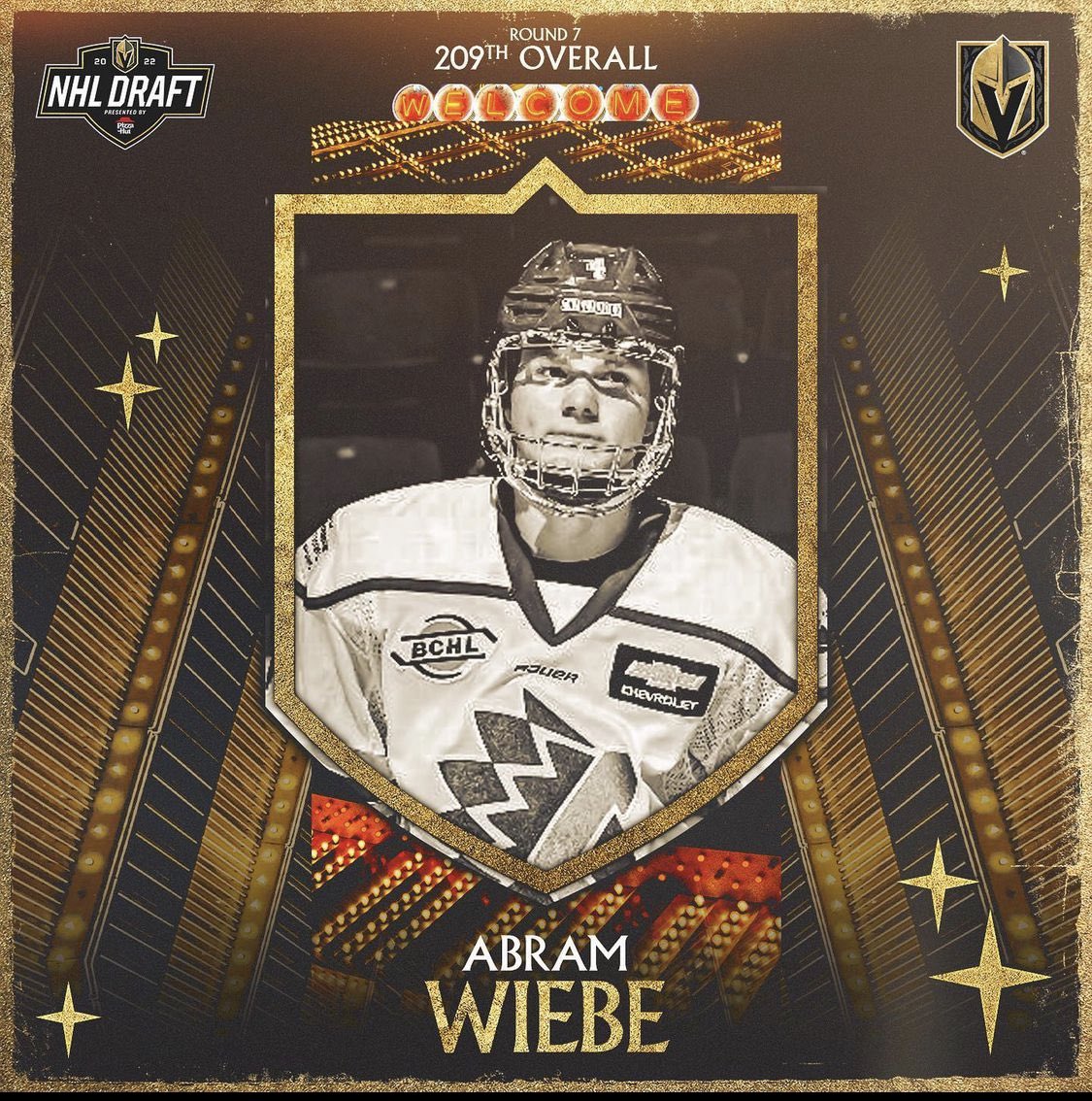 Dream come true being selected by the <a href="/GoldenKnights/">Vegas Golden Knights</a>. A huge thanks to my friends, coaches and family for helping me get to this point! Want to give all the glory to God!