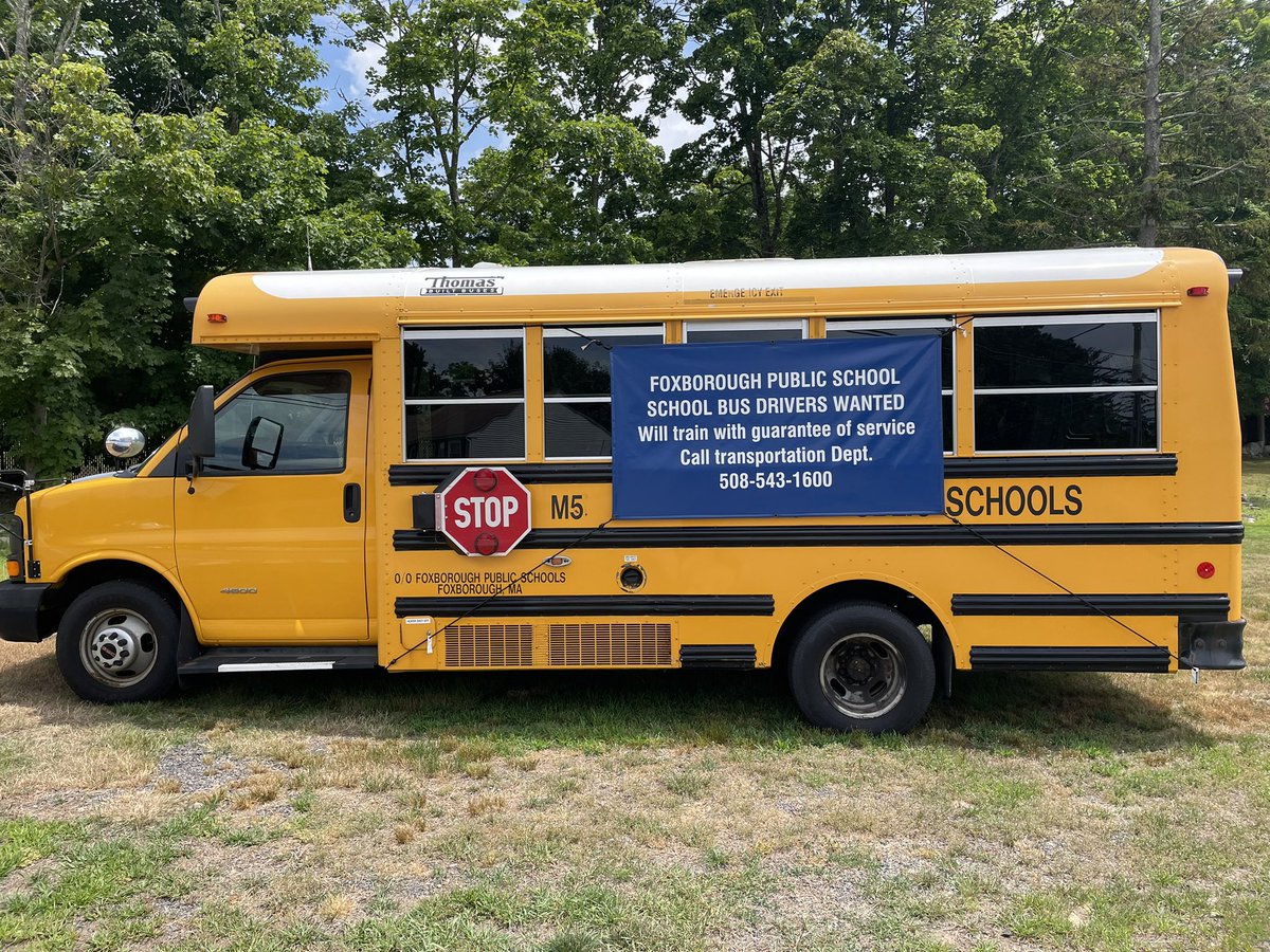 Great opportunity: Any interested candidates that want to make a positive difference in the lives of students come join <a href="/FoxboroughPS/">FoxboroughPS</a> as a school bus driver <a href="/FoxboroughTrans/">Foxborough Transportation Dept.</a>. It’s the place to be! #theboro02035