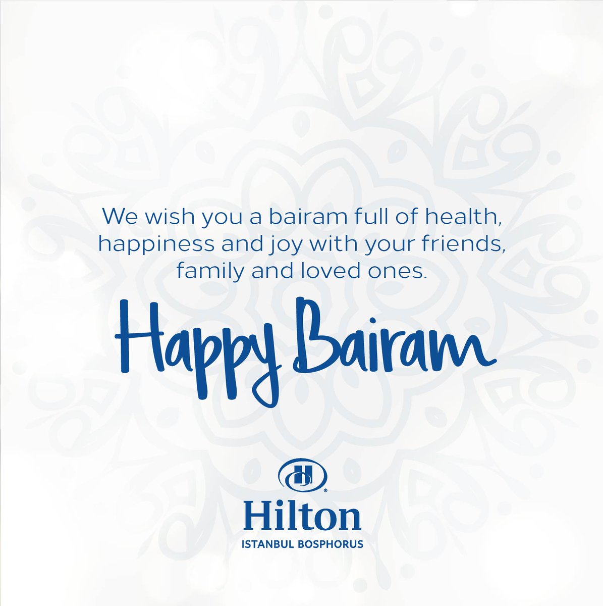 Dostlarınız, aileniz ve sevdiklerinizle birlikte sağlık, mutluluk ve sevinç dolu bir bayram geçirmenizi dileriz.
#İyiBayramlar

We wish you a bairam full of healt, happiness and joy with your friends, family and loved ones.
#HappyBairam

#HiltonIStanbulBosphorus #HiltonBosphorus