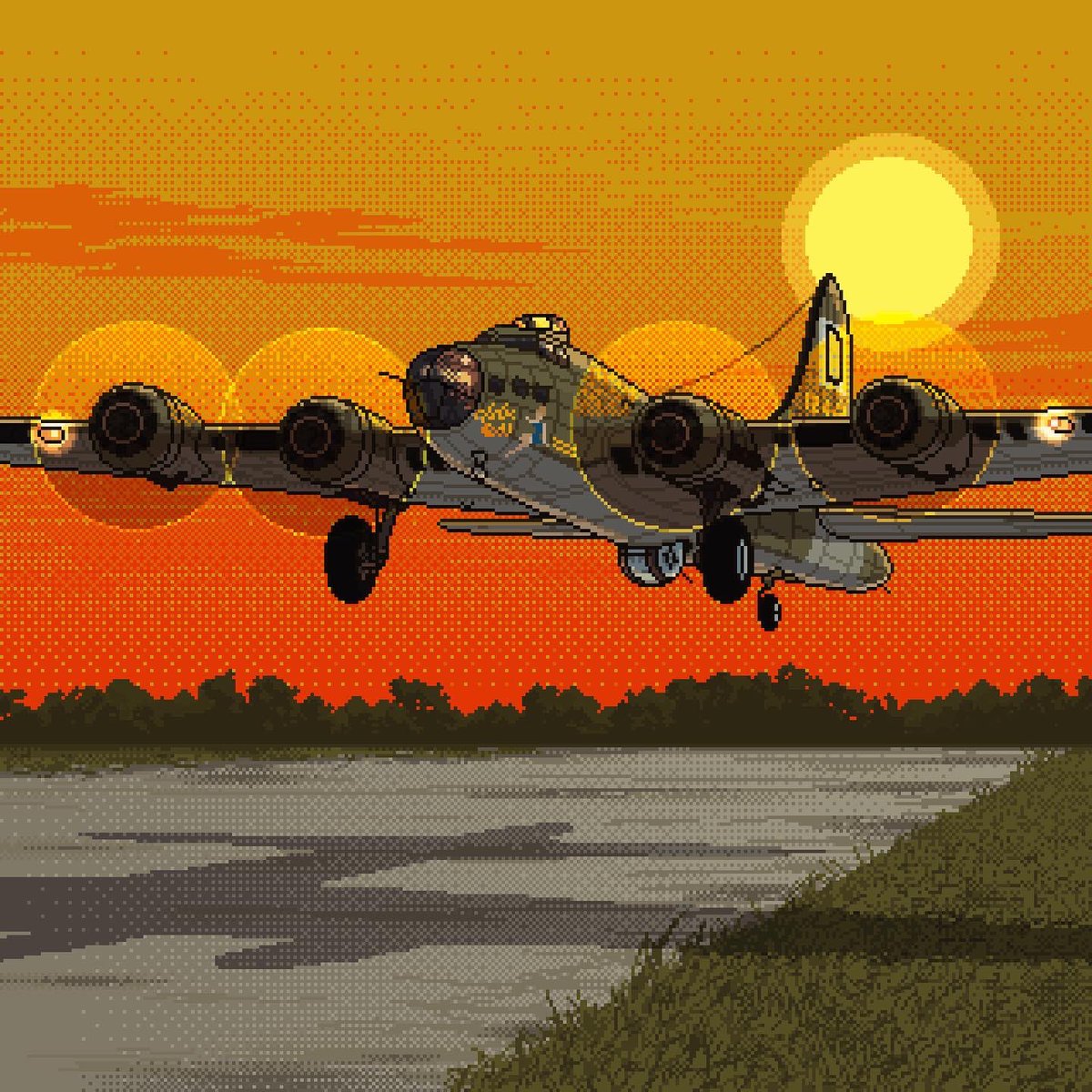 Memphis Belle | Final landing
.
.
#pixelart #aviation #RETROGAMING #memphisbelle #avnerd #pixelplanes