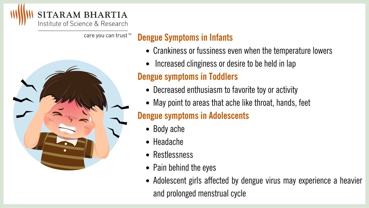 sitarambhartia's tweet photo. Dengue symptoms in your child can be difficult to read. Your child may not be able to express or verbalize their complaints. Watch out for these symptoms in your child.
.
.
.
#saturdaysnippets #sitarambhartiahospital
#monsoontips #healthtips #peditrciantips #monsoonseason https://t.co/TkLe9jz216