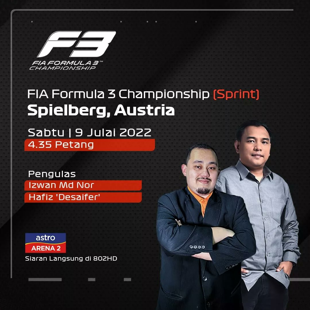 desaifer's tweet photo. "LIGHTS OUT AND IT'S GO GO GO!!!"

Come join me LIVE commentary for Formula 1 FP2 and Formula 3 Sprint Race at Red Bull Ring on Astro Arena HD 802 6:30pm gmt+8
@ASTROARENA 
#Desaifer #KasiGEGAR #F1 #F3 #AustrianGP https://t.co/fjTOzeeF93