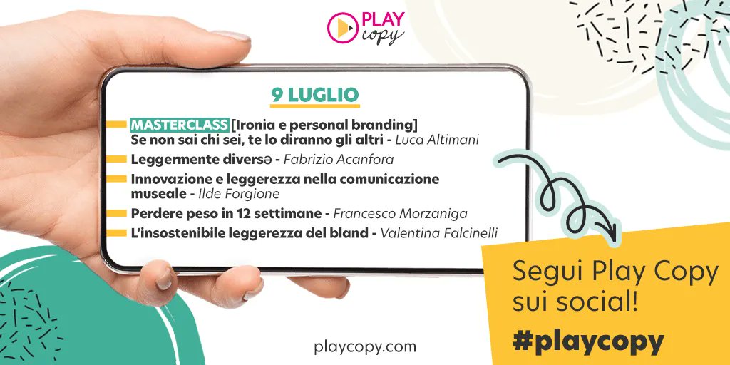 play_copy's tweet photo. 🔵🔵🔵 Seconda giornata di Play Copy. Continuiamo a camminare sulle tracce della leggerezza.🔵🔵🔵
Ecco il programma.
Segui il nostro racconto live qui e attraverso le Instagram Stories di Pennamontata: https://t.co/D4zYAPyk4P
#playcopy #copywriting #branding #formazione https://t.co/ENS6nWIWYq