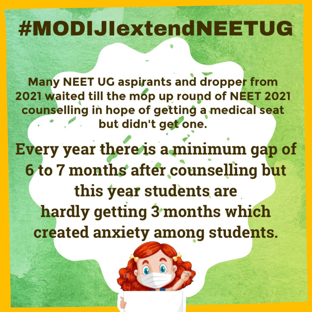 AdarshK75673137's tweet photo. NEET Aspirants की 4 मांगे

मोदीजी @PMOIndia आप सुनेंगे तो भविष्य मुस्कुराएगा

1.40दिन के लिए परीक्षा टाली जाए
2. तैयारी के लिए पर्याप्त समय मिले
3.CUETऔर अन्य प्रवेश परीक्षाएंNEETसे टकरा रही
4.बोर्ड परीक्षाएं विलंब से हुईं
#MODIJIextendNEETUG 
@DG_NTA @bandisanjay_bjp @anubha1812 https://t.co/prC4T7FRKc