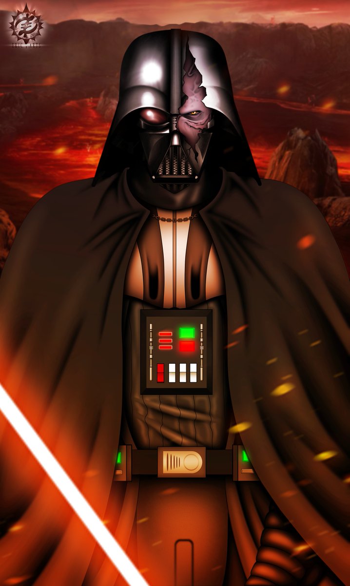 I noticed that the uppermost portion of Vader's armor was much too scruched. It's supposed to be touching or nearly touching the top of his chest module. Thus it was fixed, and the piece reuploaded. 
#StarWars #ObiWaKenobi #DarthVader #fanart #ArtistOnTwitter #art #draw #artist