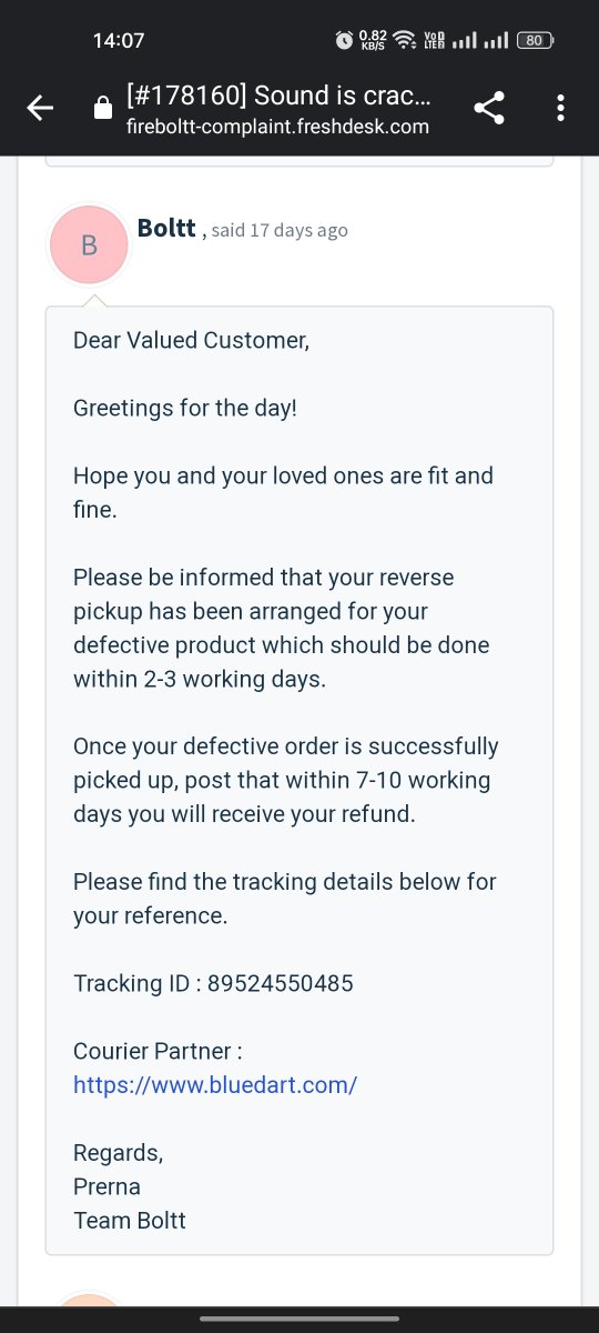 Ketangupta78's tweet photo. @fireboltt__ I bought a fire boltt talk smartwatch with order I'd 202223188144 which was delivered on 3rd June but the product was damaged and i refunded it and it is picked up on 6th june. Till now no refund has given to me and the customer service not responding over emails. https://t.co/hXdvu1Yy6f