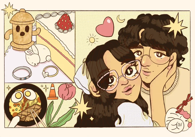 My boyfriend and I have been together for a year now!! That's some wild stuff 🥴🤙

I drew us hihi 