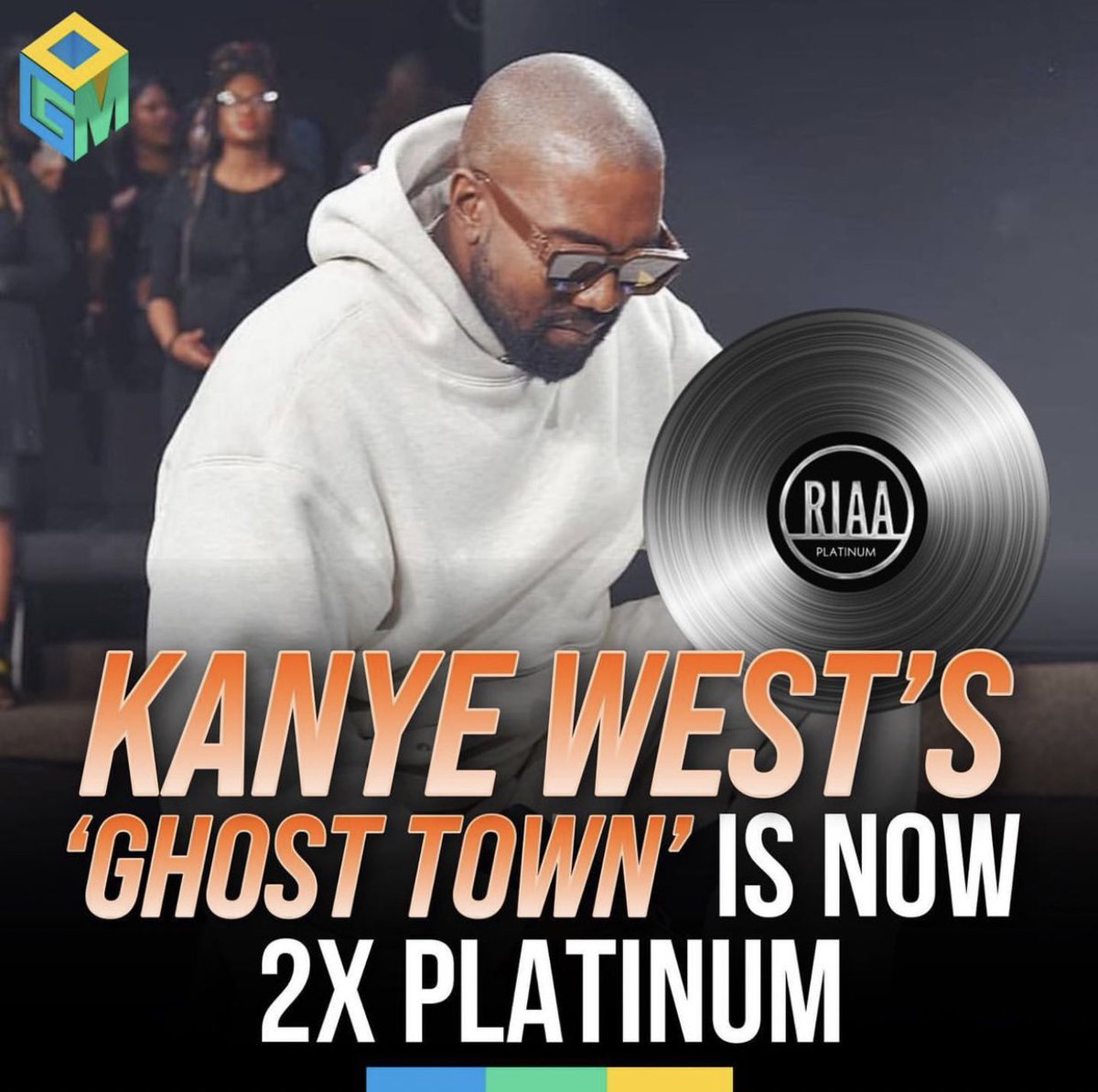 OGMusicCo's tweet photo. #KanyeWest’s “Ghost Town” is now @RIAA certified double PLATINUM 💿 #OGM https://t.co/0ZCf3grS7y