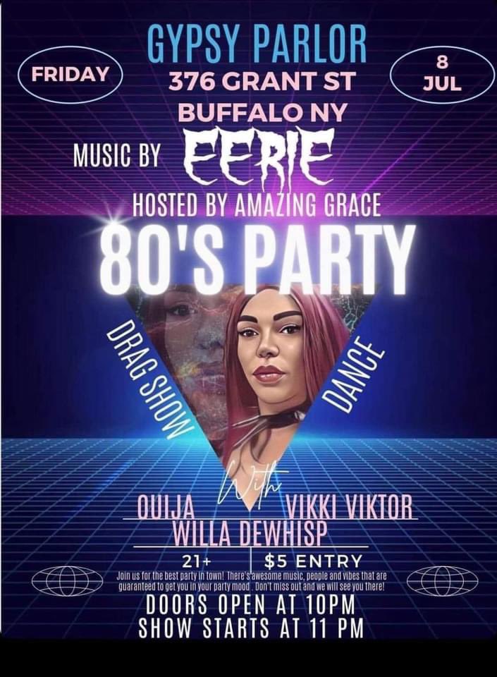 TheGypsyParlor's tweet photo. 80s theme #dragshoe #buffalo tonight with @GovnHooker 🔮 https://t.co/EPMe2iAuDk