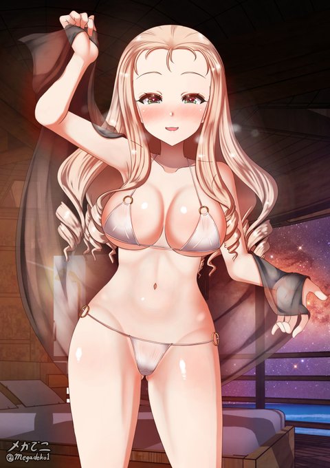 お題「マリー」
前回描いた昼のビキニのマリー様に続いて、今回は夜のマリー様です☺️。 