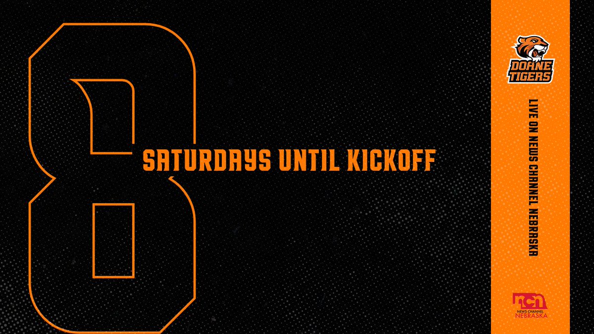 Doane Tigers 🐯 (@doaneathletics) on Twitter photo Doane Football will be live on News Channel Nebraska <a href="/NCNSports/">NCN Sports Now</a> once again this year. First televised game is 8 more Saturdays away - September 3 vs. Concordia in Crete. Doane Football will be live on News Channel Nebraska <a href="/NCNSports/">NCN Sports Now</a> once again this year. First televised game is 8 more Saturdays away - September 3 vs. Concordia in Crete.