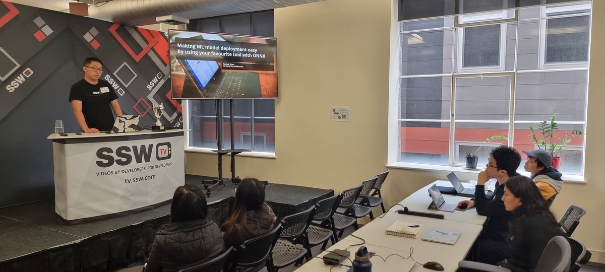 William_DotNet's tweet photo. Next up at #AIHackDay #Melbourne we have Patrick Zhao @paladinapay talking about deploying #ONNX Machine Learning models https://t.co/T9aDrNTPpe