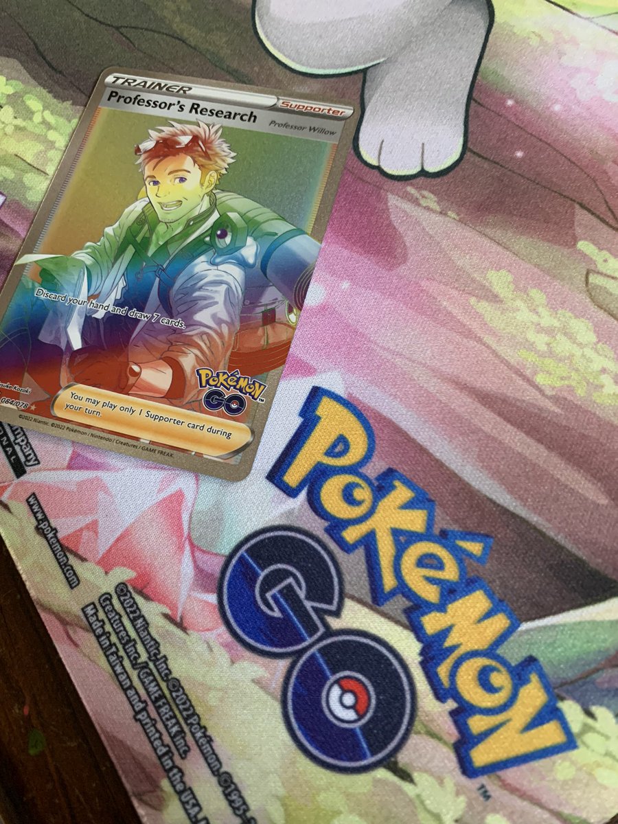 TeamValorCF17's tweet photo. I’m building the master set for the Pokémon Go cards. It was nice to see Professor Willow in all the rainbow glory! 🌈🌈#PokemonGo #PokemonGoCards #PokemonTCG #PokemonCommunity https://t.co/hdfjT26Ot4