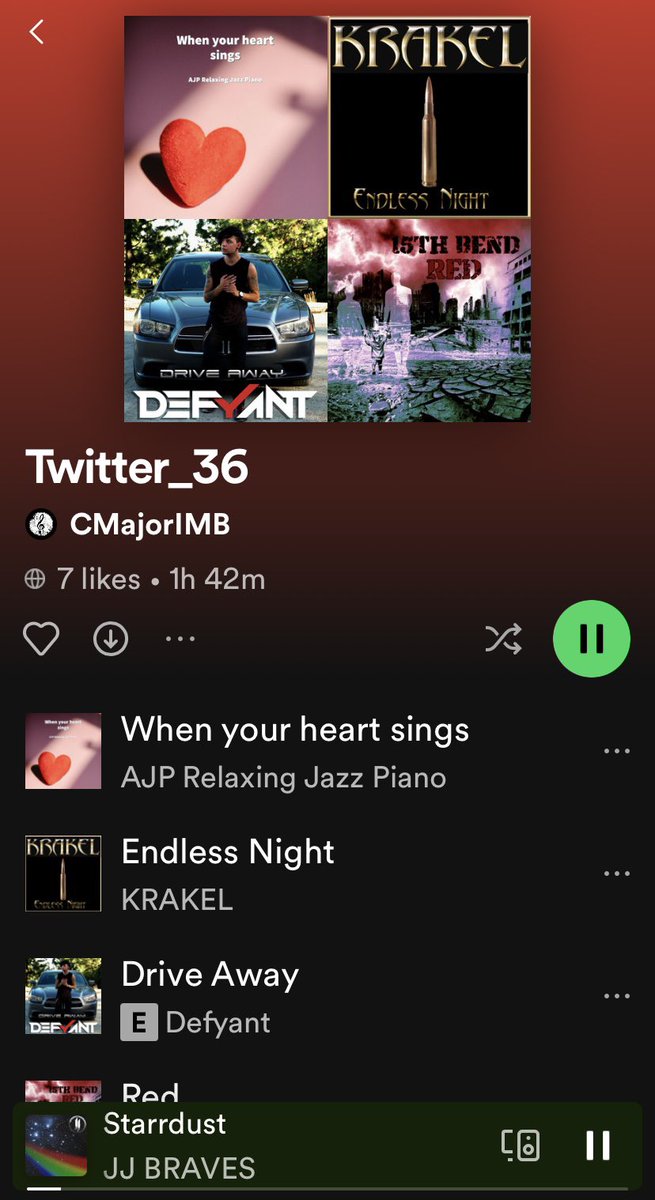 jjbravesmusic's tweet photo. Thank you @CMajorIMB for adding my song "Starrdust” to your Twitter_36 @spotify playlist! Appreciate the love and support! 

Twitter_36 https://t.co/BWrCO1qbXd

#spotifyplaylist #indierock #starrdust #jjbraves #boleynrecords #cmajorimb #alternativemusicrocks https://t.co/XE8nnrF8RE