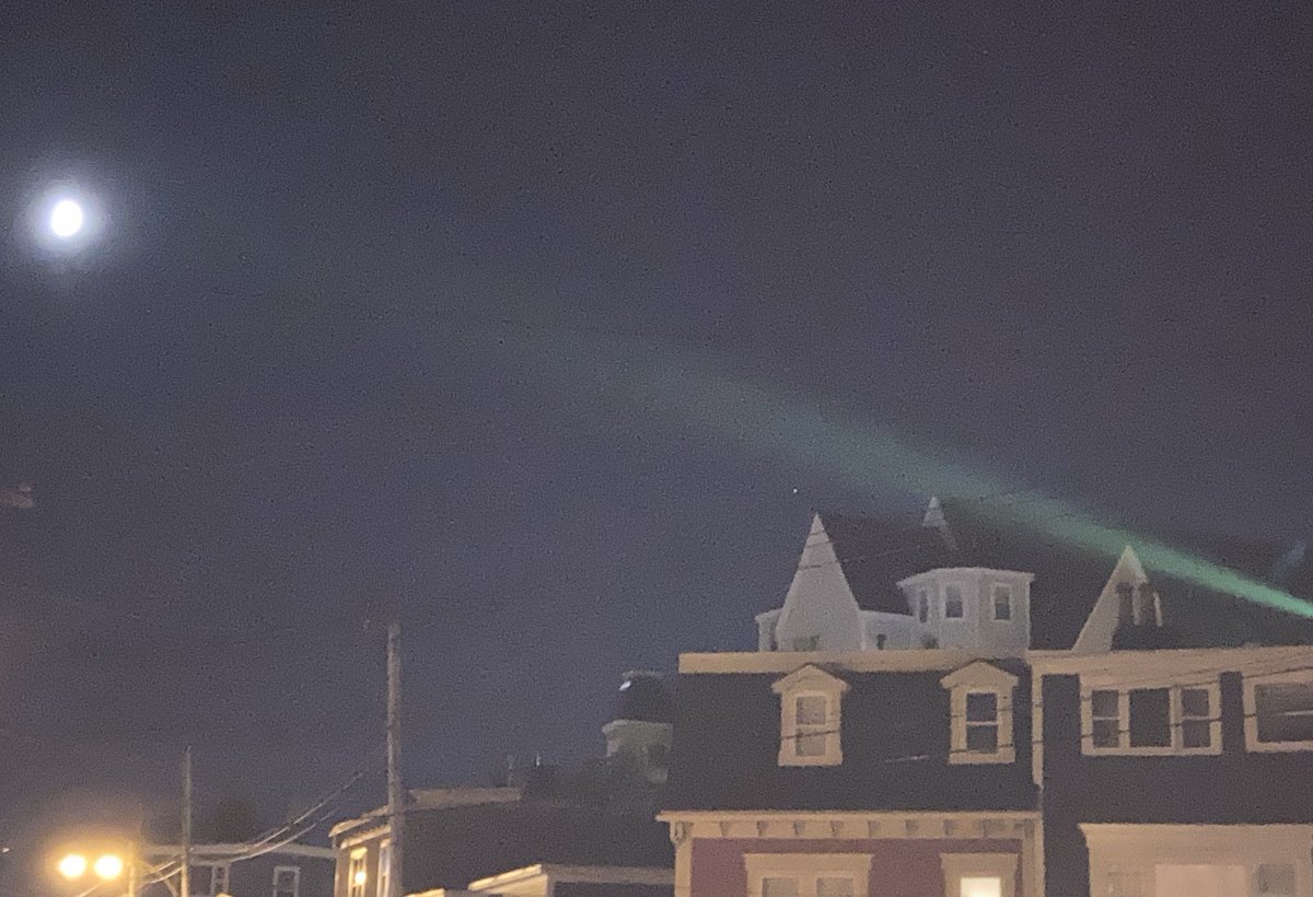 gowermaven's tweet photo. Walking home from the first night of folk festival I discovered that the St. John's harbour light projects the moon! We're some lucky. (The music was also grand.) https://t.co/4CErg6AXpP