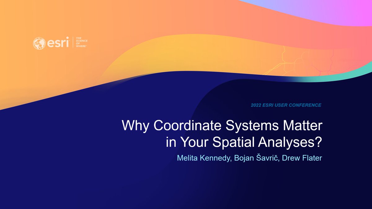 ProjectionWizz's tweet photo. Why Coordinate Systems Matter in Your #SpatialAnalysis? w/ Melita Kennedy, @BojanSavric & @DrewsAtWork in SDCC Expo Demo Theater 01 @ 10am. #EsriUC #EsriUC2022 @EsriUC @ArcGISanalysis #ArcGIS #GIS #SpatialModels #GIS_algorithms #mapprojections #DataScience #mapping #geostatistics https://t.co/psyIZeeH4M