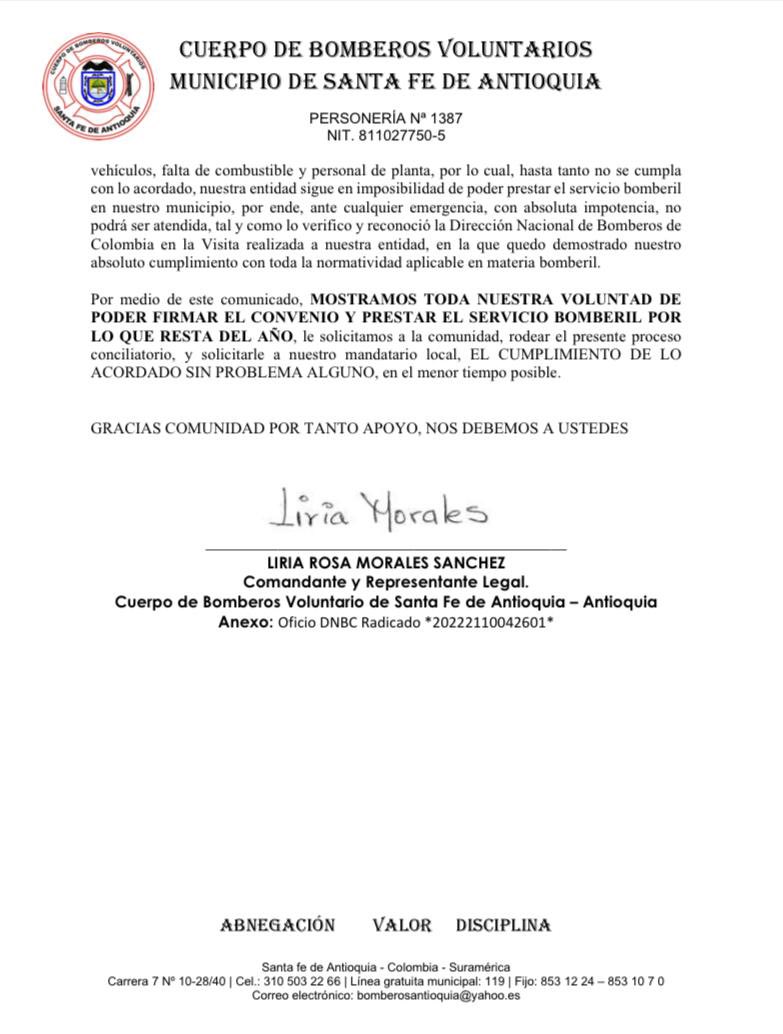 Bomberos Santa Fe de Antioquia tweet media