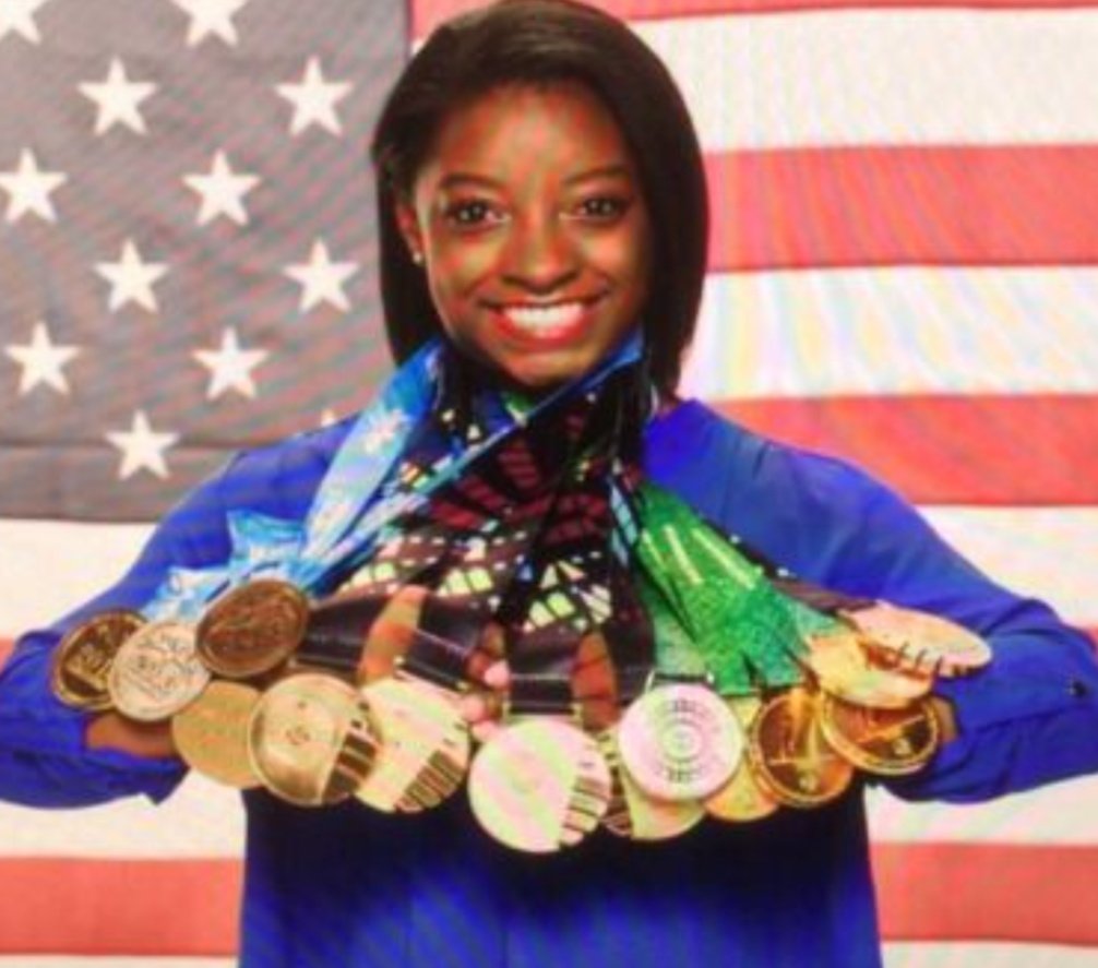 oracle33c's tweet photo. @JennaEllisEsq Simone might need help wiping her tears with all those gold medals in the way. I volunteer to help🙋‍♀️ https://t.co/uDpDXxvOR2