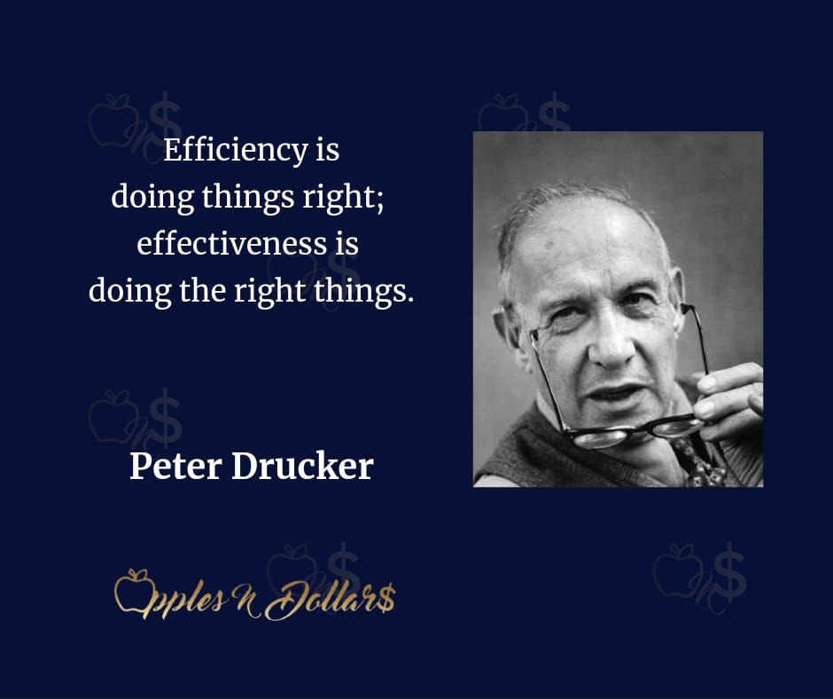 applesndollars's tweet photo. Efficiency is doing things right; effectiveness is doing the right things. - Peter Drucker
Follow Apples N Dollars for exciting content!
#dailymotivation
#inspiration
#applesndollars
#applesndollarsdailymotivation
#peterdrucker
#efficiency
#effectiveness
#doingthingsright https://t.co/7nxZV6LEb1