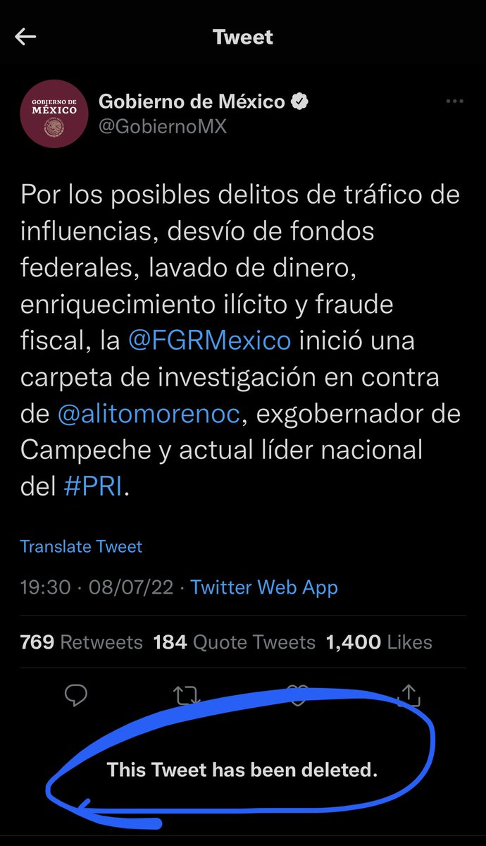 SirAllende's tweet photo. No sea culo ⁦@GobiernoMX⁩. https://t.co/fYUiGBddYg