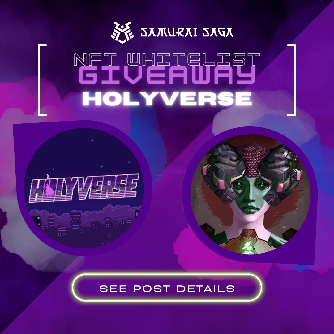 Samurai Saga (@thesamuraisaga) on Twitter photo 👾HOLYVERSE X SAMURAI SAGA👾
We’ve partnered with @HolyVerseNFT to give away 3x Free Mint Spots!❤️
To enter:
1. Follow @ExponJr, @HolyVerseNFT and <a href="/TheSamuraiSaga/">Samurai Saga</a>
2. Like & RT this post
3. Tag 3 friends
Winners chosen in 24 hours! Good luck!😄 👾HOLYVERSE X SAMURAI SAGA👾
We’ve partnered with @HolyVerseNFT to give away 3x Free Mint Spots!❤️
To enter:
1. Follow @ExponJr, @HolyVerseNFT and <a href="/TheSamuraiSaga/">Samurai Saga</a>
2. Like & RT this post
3. Tag 3 friends
Winners chosen in 24 hours! Good luck!😄