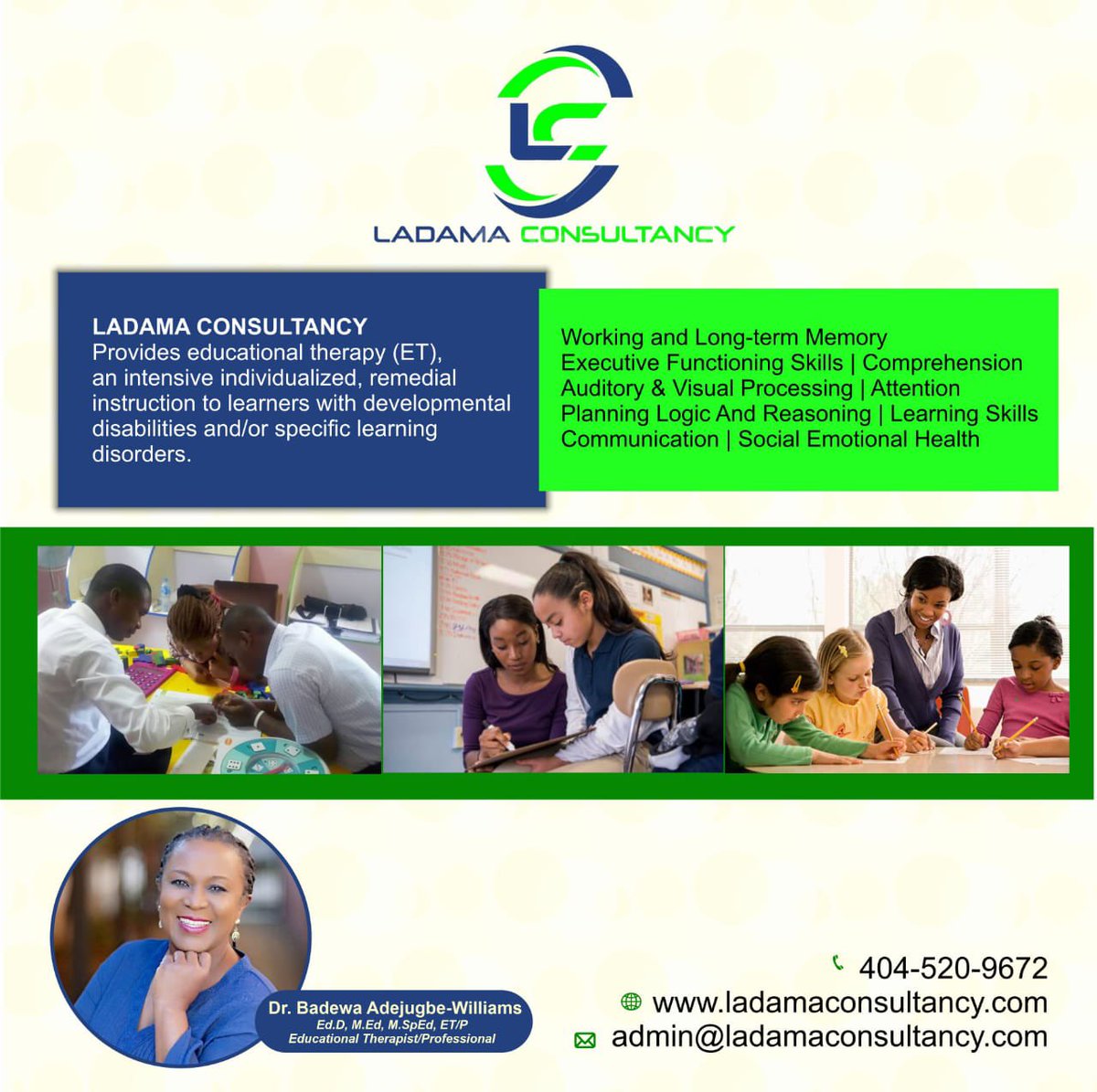 BadewaT's tweet image. After School One-on-One Educational Therapy for learners with special needs and those struggling with school work. Serving the Paulding County, Georgia community.
@pauldingboe #SpecialEducation #learningdisabilities #cognitivedisability #Autism #asd #specialneeds