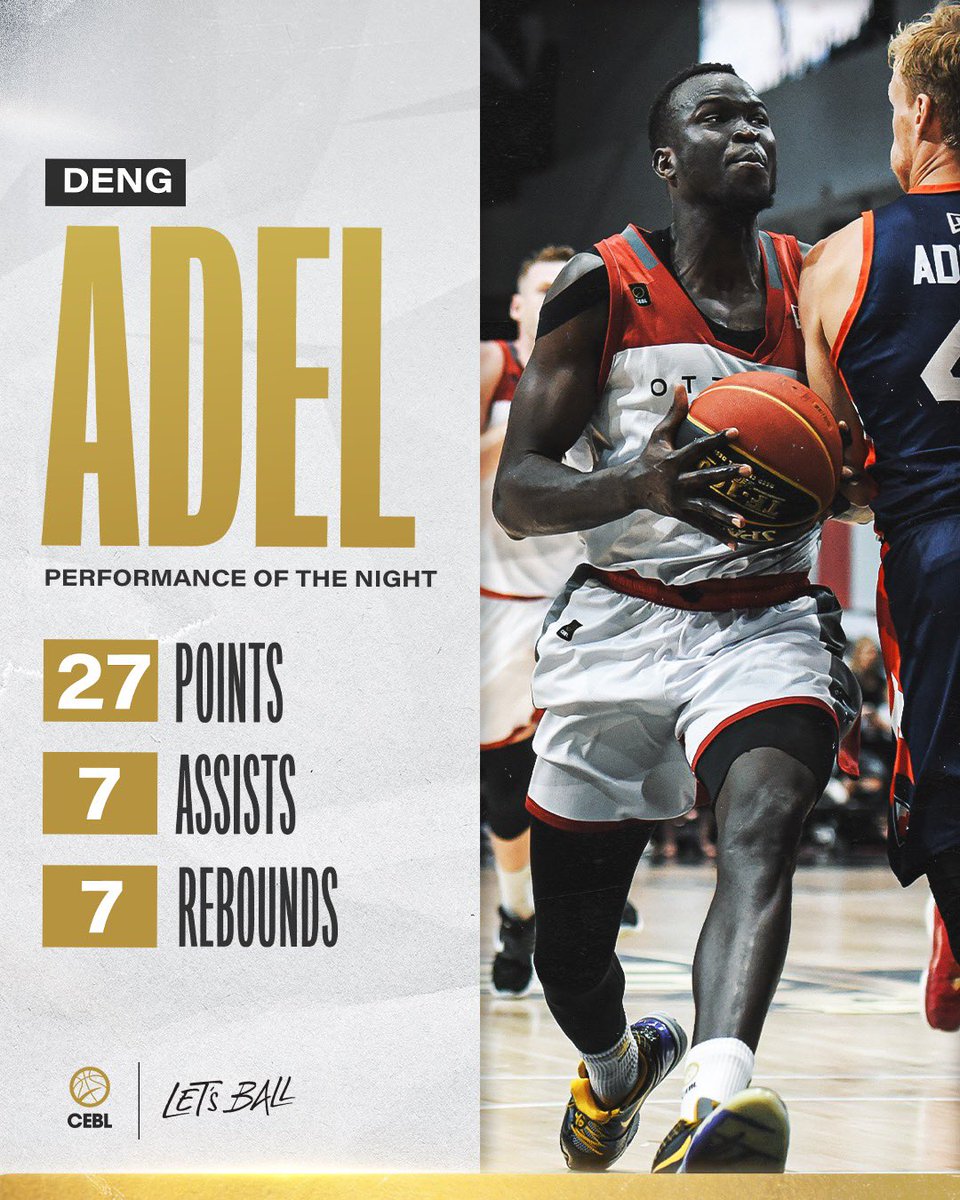 Deng Adel (<a href="/Foreverdeng/">Deng Adel</a>) was all gas no brakes tonight for the <a href="/ott_blackjacks/">Ottawa BlackJacks</a>. ⛽️ 

His numbers nearly earned him a triple-double, but with that earned tonight‘s performance of the night.  

#LetsBall #OBJvsFVB