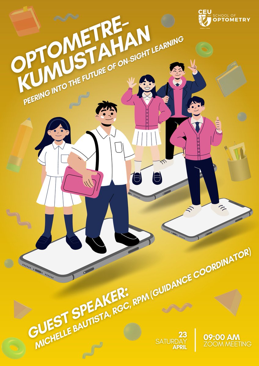 CEU_OSC's tweet photo. Every month, we organize a virtual kumustahan event to ensure that each optometry student's concerns are acknowledged. 💖 Featuring in today's #OSCaptured is the April E-Kumustahan, with the theme "Peering into the Future of On-Site Learning," which was held on April 28, 2022. ✨ https://t.co/befycSGAwa
