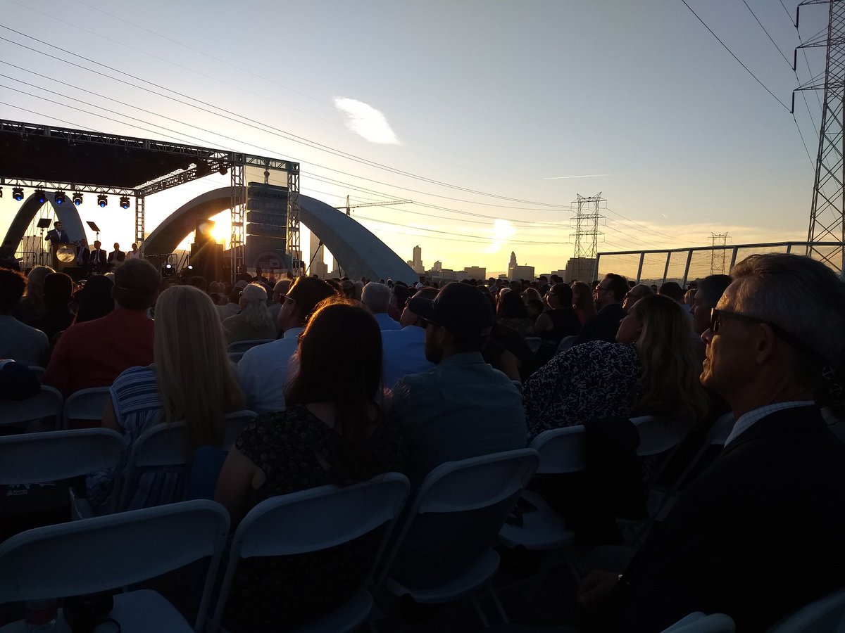 The setting sun from the new bridge.