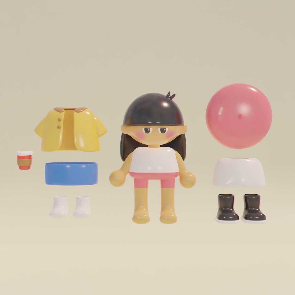 butter_world's tweet photo. Dress up :) 

#blenderrender #dailyrender #blendercommunity #3Danimation #3Dprinting #toy #blendercycles #doll #arttoy https://t.co/TEVyDcAwQa