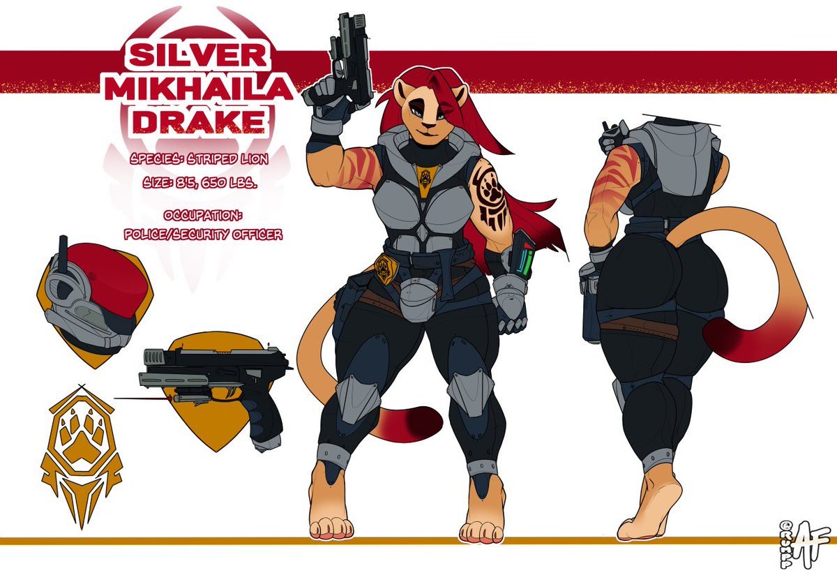 Mika_Silver_'s tweet photo. Name: Silver Mikhaila Drake
Age: 29
Occupation: Police/Security officer
Height: 8’5”
Weight: 650lbs
Species: Striped lion
Sex: Intersex female
Likes: people with honor, her little brother, honesty. 
Dislikes: assholes, people with no morals. https://t.co/rBXaXE1iJE