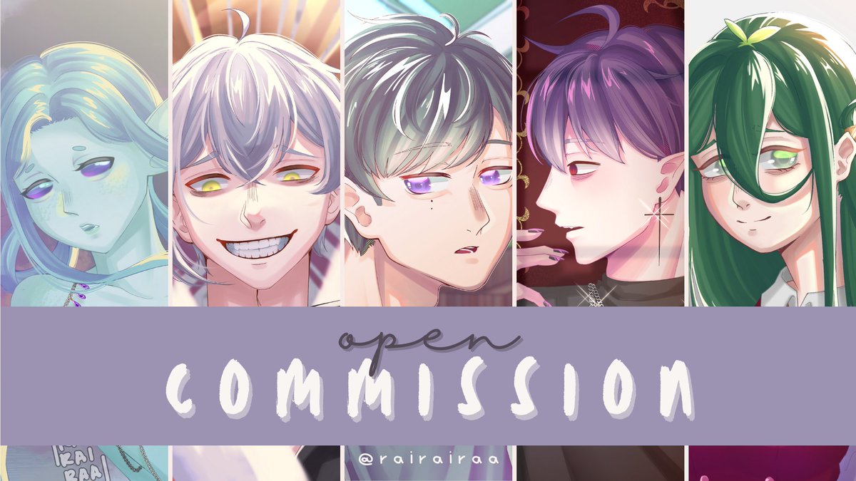 🦋 COMMISSION OPEN 🔮

[RTs, ❤'s and any kind of share are very appreciated]

Halo! Aku buka komisi untuk lokal (INA) sebanyak 5 slot.
Untuk informasi selengkapnya bisa lihat di bawah, ya!
Silakan DM jika tertarik atau ada yang ingin ditanyakan.