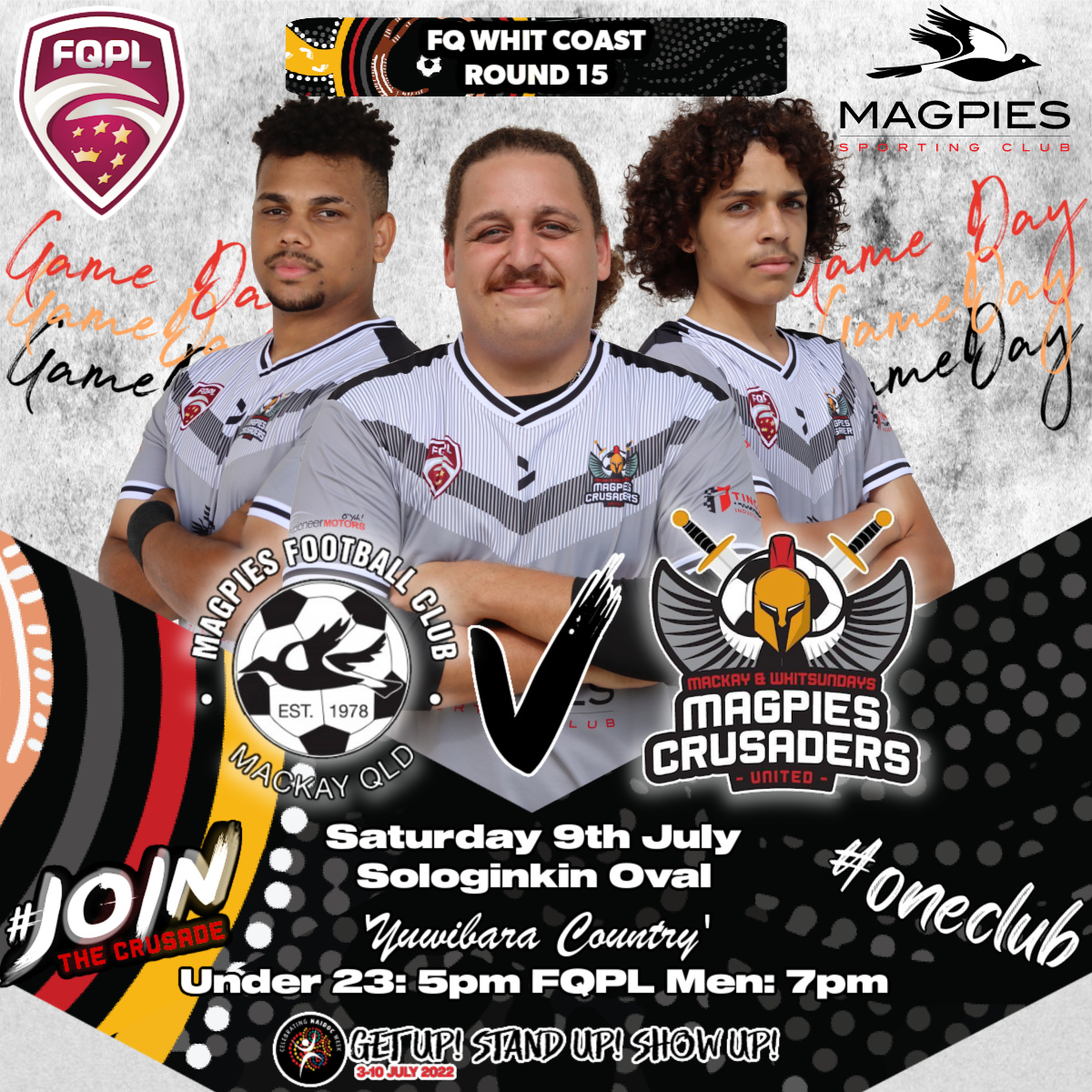 Two big games today at Sologinkin Oval with the Magpies Crusaders United FQ Whitsunday Coast Under 23's and Men against Magpies Football Club. Good luck to our MCU lads!!