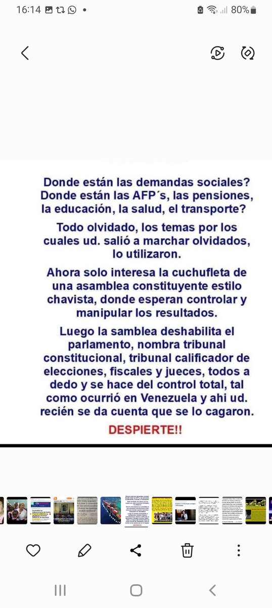 Sonitaporchile's tweet photo. @Contened Ninguno debió firmar;
Pero es comprensible;

A Rio Revuelto;Bienvenidas las prebendas d x vida a cambio del voto;
La politica es el oficio más sucio que pueda existir;

#RechazoLaDestruccionDeChile 
#RechazoASecas https://t.co/JkzwBLO002