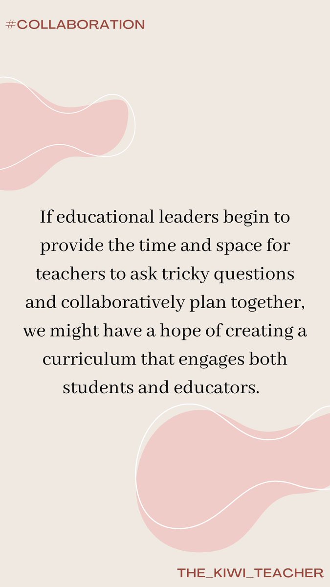 As leaders, we need to be gifting time and creating spaces for our educators to #collaborate effectively on curriculums that are #culturallyresponsive and highly engaging.