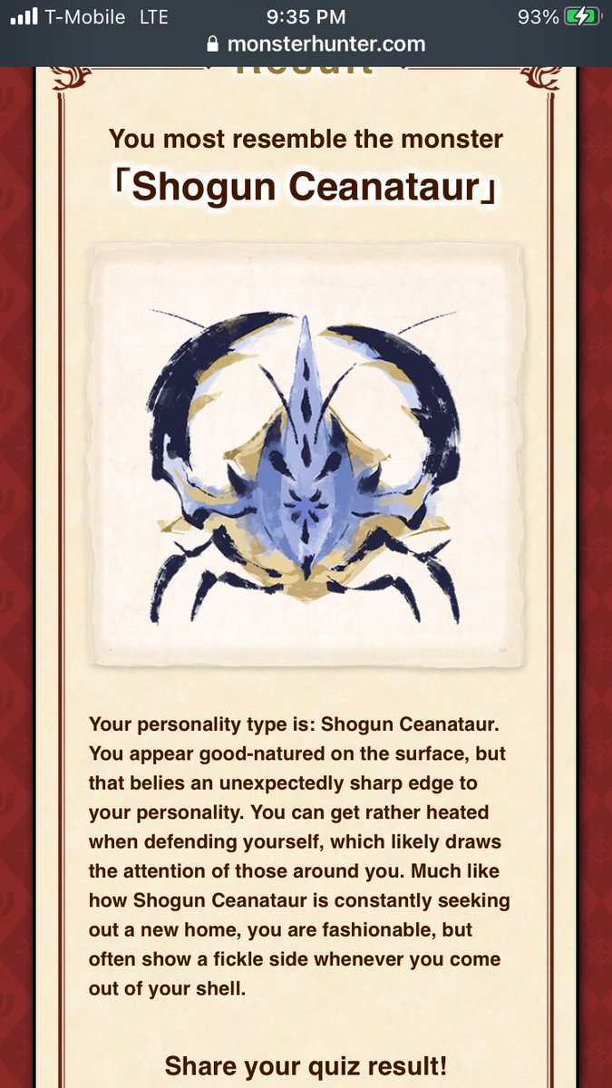 ScrapsReady's tweet photo. I took the quiz #MonsterHunterRiseSunbreak #MonsterHunter #MHRise https://t.co/P5f9U1AaRN