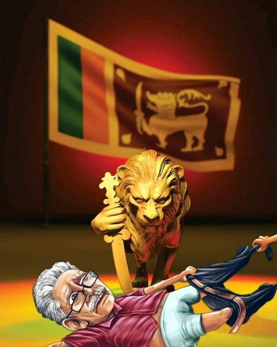 Dilanbw's tweet photo. @GotabayaR @PresRajapaksa @RajapaksaNamal Now or never 
#GoHomeGota2022 #GoHomeGota2022 #ArrestRajapakshas https://t.co/6XftpQh8OU